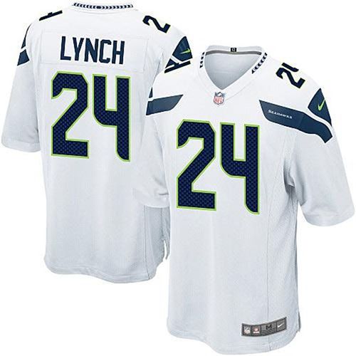 Men Seattle Seahawks #24 Marshawn Lynch Nike White Game NFL Jersey->seattle seahawks->NFL Jersey